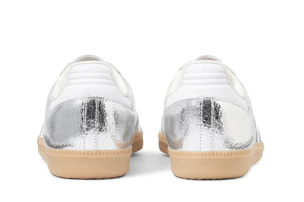 Adidas Samba OG Silver Metallic Cracked Leather Prateado